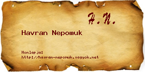 Havran Nepomuk névjegykártya